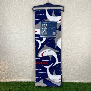 Nautica Beach Towel Bath Towel Mens Boys 28 inches x 58 inches Sharks Blue